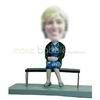 Custom Grandmother sitting on a bench bobbleheads