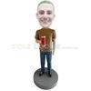 Custom casual man bobbleheads hold cup