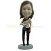 Custom female bobbleheads  hold beer