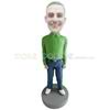 Custom green shirt bobbleheads