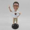 Personalized custom white shirt bobble heads