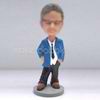 Personalized custom blue suit bobbleheads