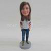 Personalized custom female with boots bobbleheads