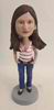 Personalized custom female bobbleheads with blue jeans