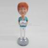 Personalized custom white high-heeled bobbleheads