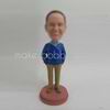 Personalized custom blue Sweaters bobble heads