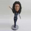 Personalized custom happy woman bobbleheads