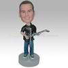 Personalized custom man and guitar bobblehead