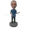 Custom blue t-shirt bobblehead