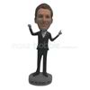 Personalized custom black suit man bobblehead dolls