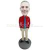 Custom blue tie bobbleheads