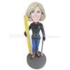 Personalized custom Skiing Women bobbleheads