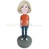 Custom blue jeans female bobble heads