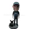 Custom man with his dog bobbleheads