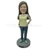 Custom blue jean female bobbleheads