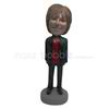 Custom black coat female bobble heads