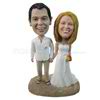 Bride and bridegroom wedding bobbleheads