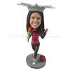 Custom woman in crown with torch in hand bobbleheads