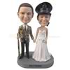 Custom police officer couple  bobbleheads with gun and handcuff