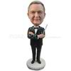 Custom manager in black suit with a pointer bobbleheads