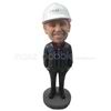 Personalized custom worker bobble heads dolls wearing safety helmet