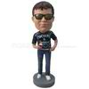 Personalized custom cool guy wearing glasses bobbleheads