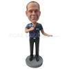 Personalized custom male singer bobbleheads