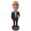 Custom businessman in suit with a glass of wine bobbleheads