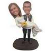 Custom couple bobbleheads husband picking up his wife