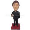 Personalized custom cool man with a cigarette in hand bobblehead