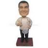 Custom bobbleheads cook wearing white chef uniform