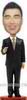 Personalized custom gentleman in black suit bobblehead