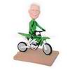 Dynamic old man riding his motorcycle custom bobbleheads