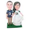 NO.9 groom and NO.24 bride in white wedding dress custom bobbleheads