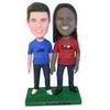 Boy in blue shirt and boy in red shirt are good friends custom bobbleheads