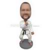 Man in white taekwondo uniforms custom bobbleheads