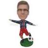 Man in red shorts playing soccer custom bobbleheads