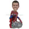 Male spider-man climbing rock custom bobbleheads