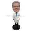 Man in white suit holding a book custom bobbleheads