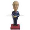 Man in navy blue suit matching with red tie custom bobbleheads