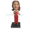 Singing woman in red long dress custom bobbleheads