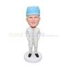 Professional handmade doctor bobblehead with blue hat