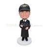 Customized handmade good teacher bobblehead with black clothes 