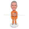 Cheap handmade fireman bobblehead with orange uniform