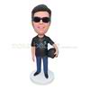 Customized handmade driver bobblehead with car hat