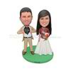 Customized handmade simple happy wedding bobblehead with high quality