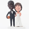 Personalized sweet couple wedding cake topper bobblehead and bridegroom with a basketball