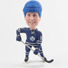 Ice hockey player bobblehead in blue costume