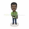 Custom Photographer bobblehead with green shirt