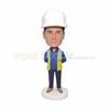 Custom white hats engineer bobblehead 